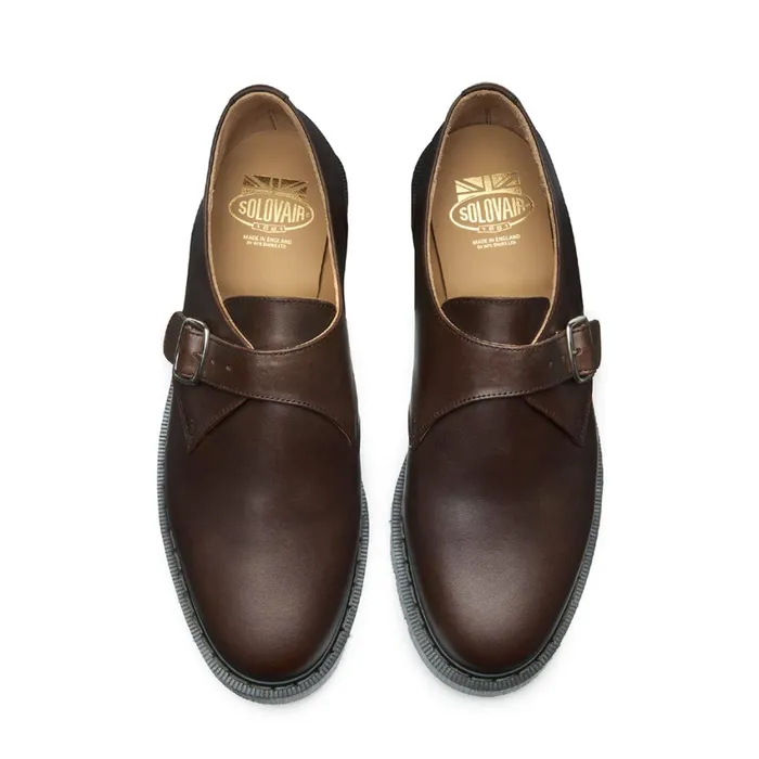 Men Solovair Monk Shoes Gaucho Crazy Horse Monk Shoe