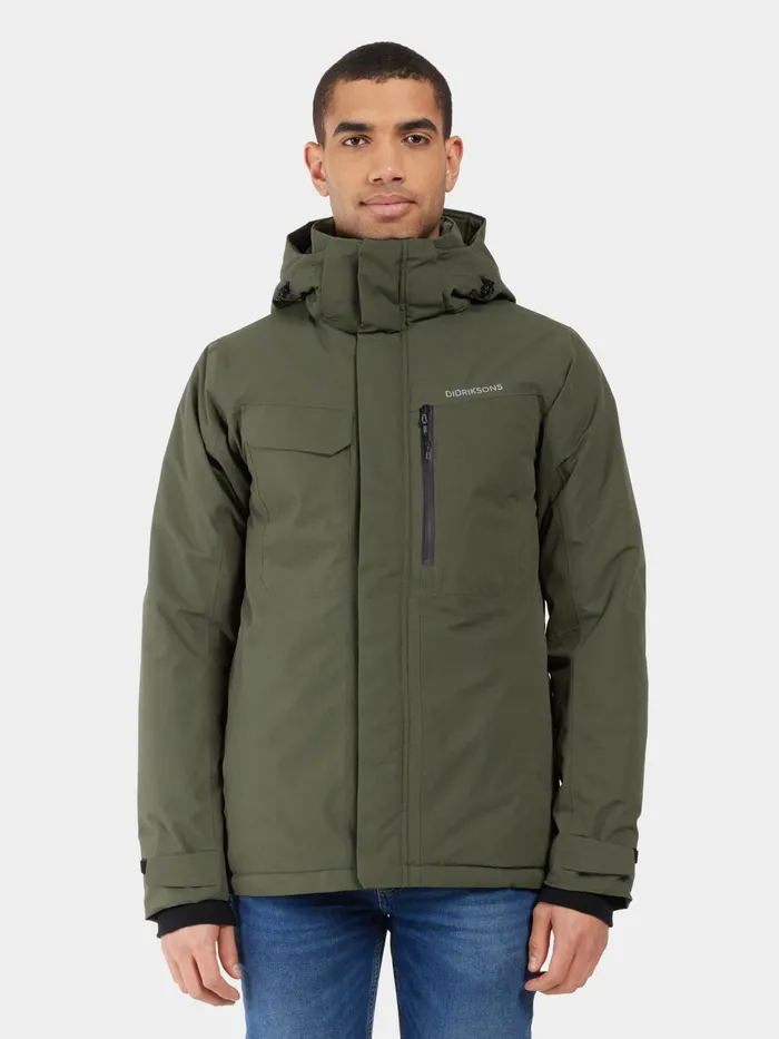 Men Stefan Jacket Deep Green Didriksons Autumn Jackets