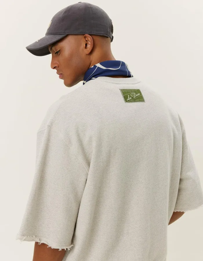Men Sully Patch SS Sweatshirt 8211 Grey Melange Les Deux HoodiesSweatshirts