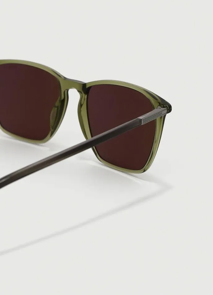 Men Sunglasses Hackett London Square Sunglasses Khakigreen