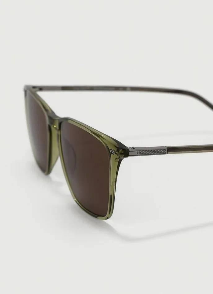 Men Sunglasses Hackett London Square Sunglasses Khakigreen