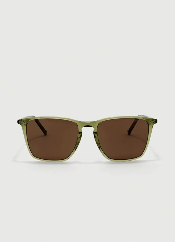 Men Sunglasses Hackett London Square Sunglasses Khakigreen