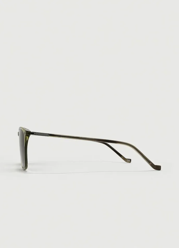 Men Sunglasses Hackett London Square Sunglasses Khakigreen