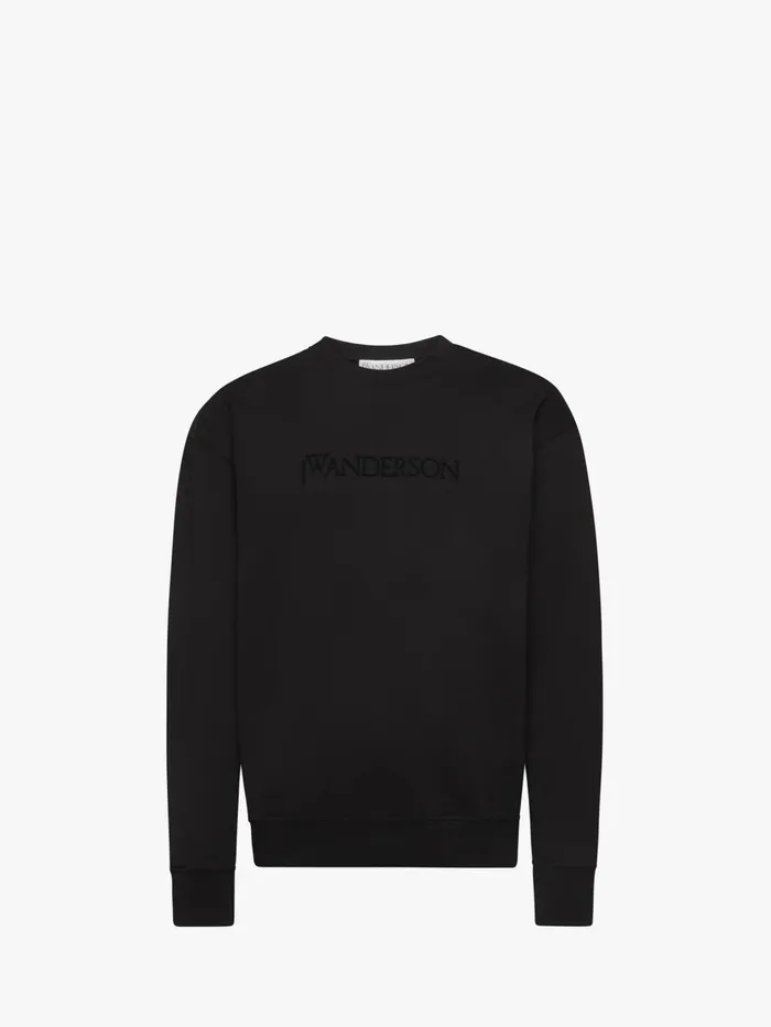 Men Sweatshirts and Hoodies JW Anderson LOGO EMBROIDERY SWEATSHIRT Black