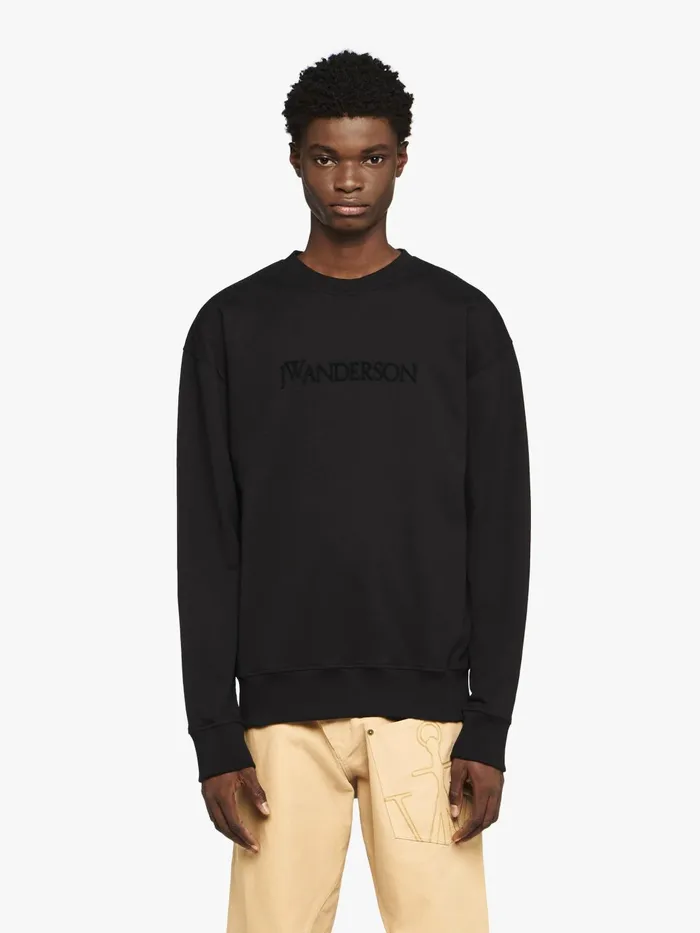 Men Sweatshirts and Hoodies JW Anderson LOGO EMBROIDERY SWEATSHIRT Black Men Sweatshirts and Hoodies JW Anderson LOGO EMBROIDERY SWEATSHIRT Black