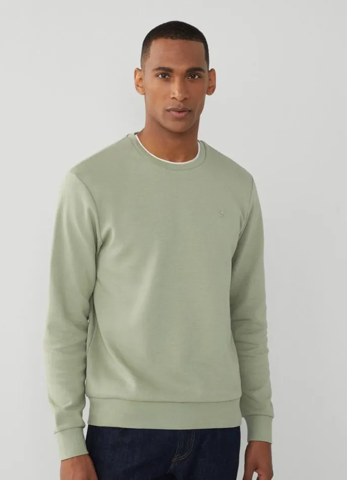 Men Sweatshirts Hackett London Classic Fit Crew Neck Sweatshirt Seagrass Green