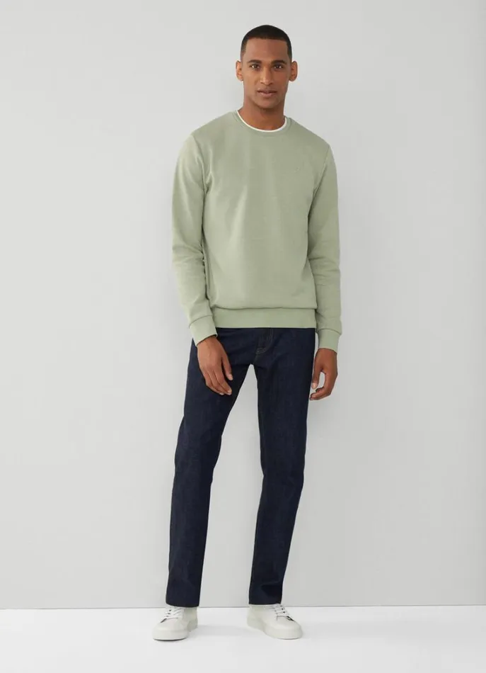 Men Sweatshirts Hackett London Classic Fit Crew Neck Sweatshirt Seagrass Green