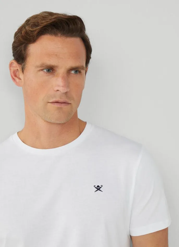 Men Tshirts Hackett London Classic Fit Beach TShirt White