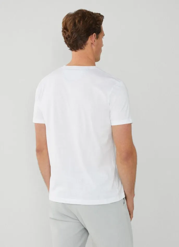 Men Tshirts Hackett London Classic Fit Beach TShirt White