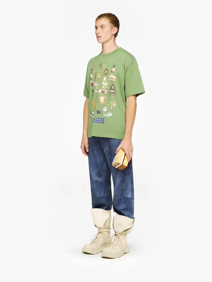 Men TShirts JW Anderson 034DIORAMA034 PRINTED TSHIRT Forest Green Men TShirts JW Anderson 034DIORAMA034 PRINTED TSHIRT Forest Green