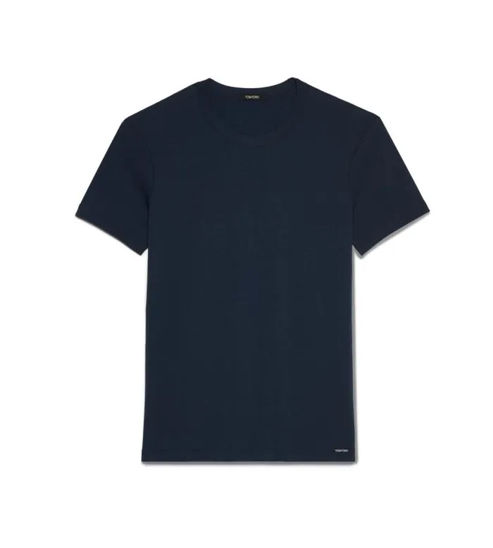 Men TSHIRTS Tom Ford Cotton Crewneck TShirt Navy