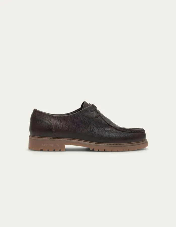 Men Taylor Leather Moc Toe Shoe 8211 Brown Les Deux Shoes
