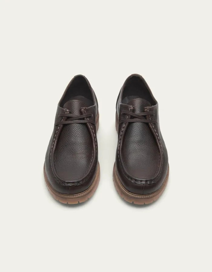 Men Taylor Leather Moc Toe Shoe 8211 Brown Les Deux Shoes