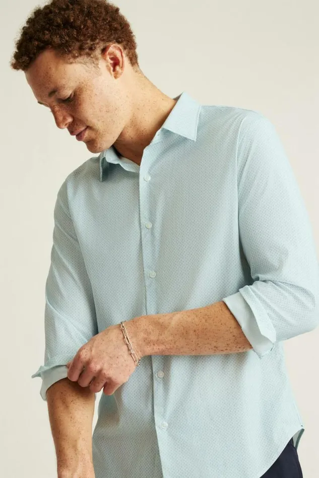 Men Tech Button Down Shirt Blue Duo Geo Bonobos Business Casual Shirts
