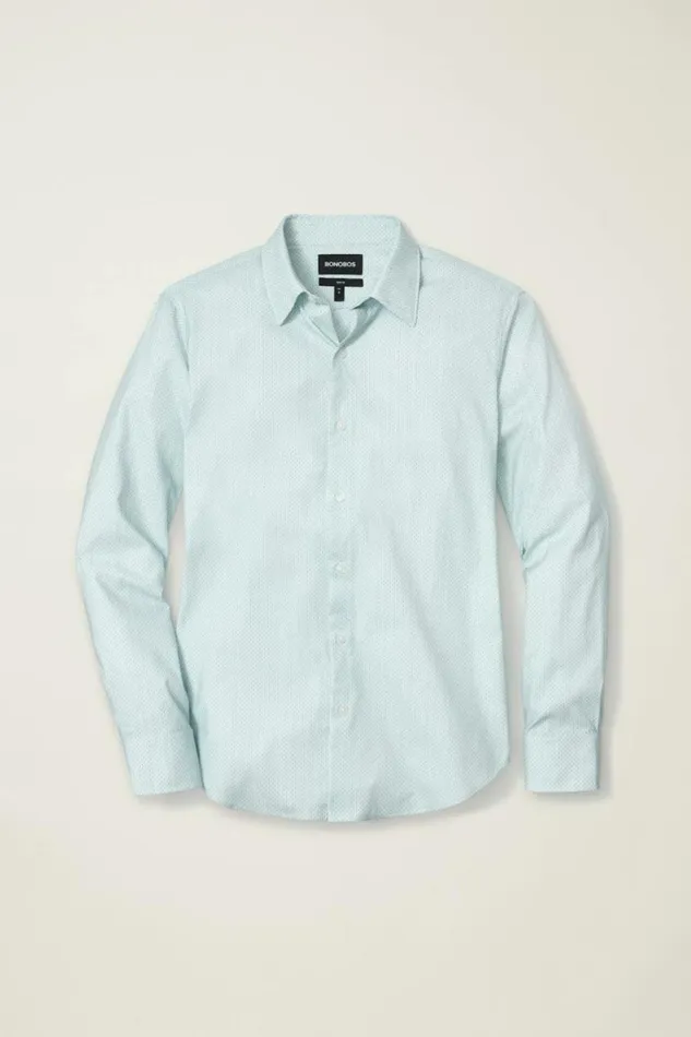 Men Tech Button Down Shirt Blue Duo Geo Bonobos Business Casual Shirts