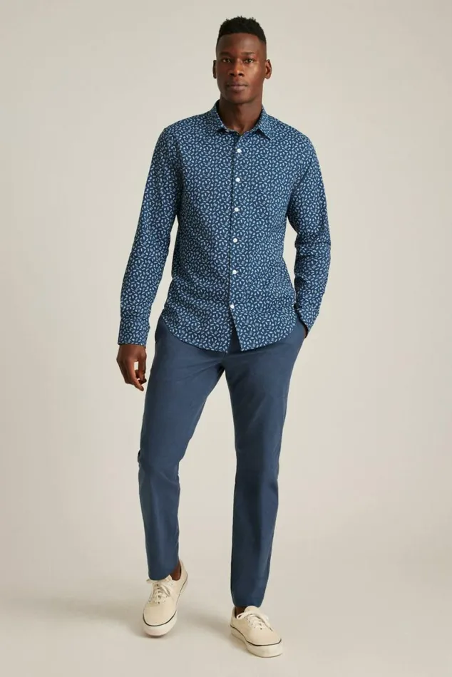 Men Tech Button Down Shirt Navy Pasta Party Bonobos Business Casual Shirts