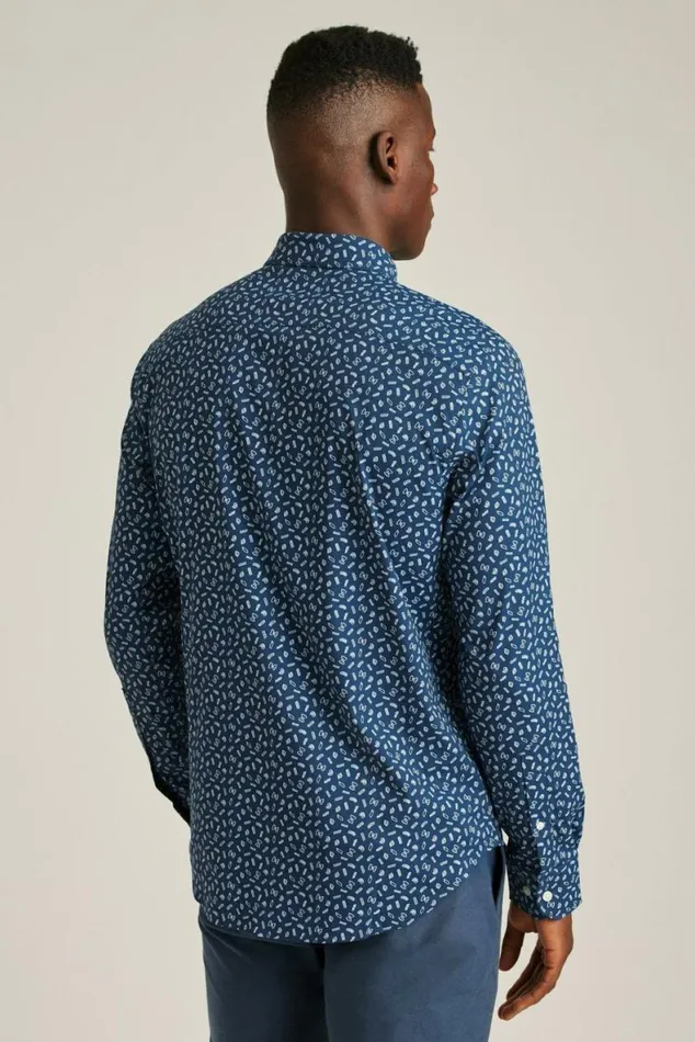 Men Tech Button Down Shirt Navy Pasta Party Bonobos Business Casual Shirts