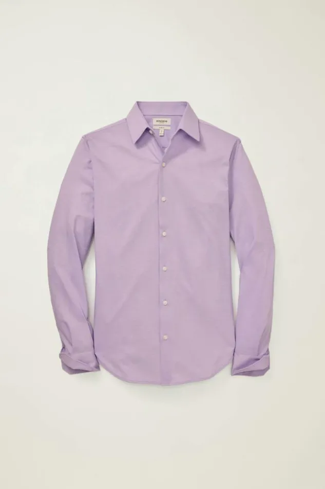 Men Tech Pique Button Down Shirt Lavender Texture Bonobos Casual Shirts