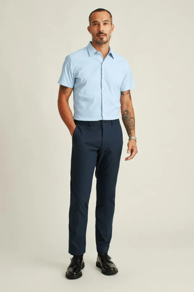 Men Tech Short Sleeve Shirt Blue Bonobos Short Sleeve Shirts