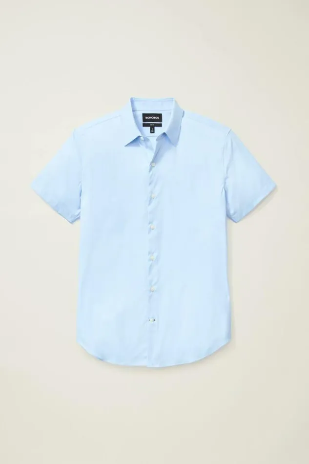 Men Tech Short Sleeve Shirt Blue Bonobos Short Sleeve Shirts
