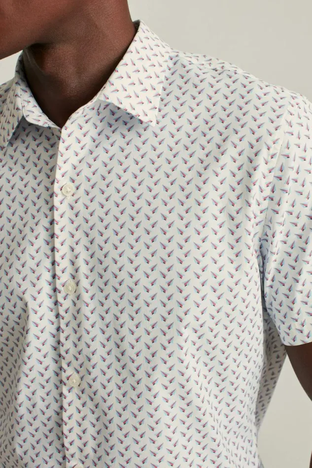 Men Tech Short Sleeve Shirt Paper Planes Bonobos Short Sleeve Shirts
