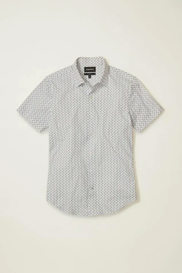 Men Tech Short Sleeve Shirt Paper Planes Bonobos Short Sleeve Shirts