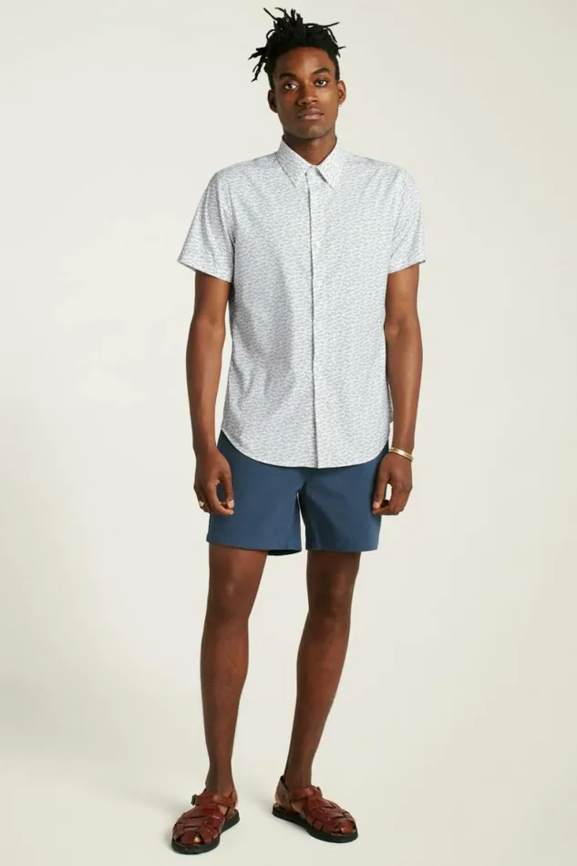 Men Tech Short Sleeve Shirt White Shark Frenzy Bonobos Short Sleeve Shirts