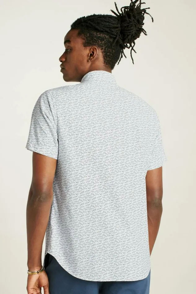 Men Tech Short Sleeve Shirt White Shark Frenzy Bonobos Short Sleeve Shirts