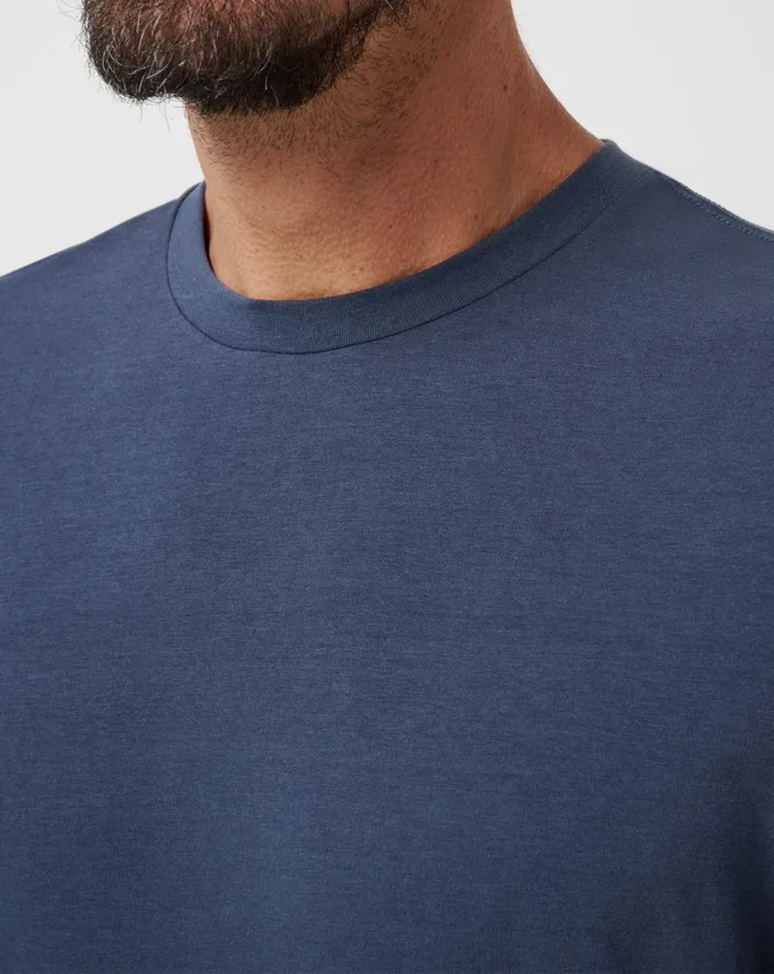 Men Tees TravisMathew CLOUD CREW TEE Blue Nights