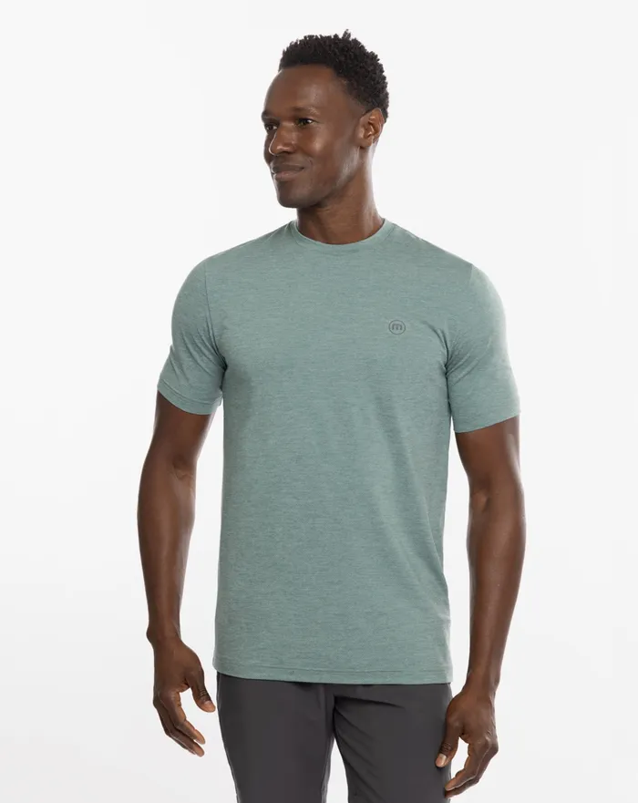 Men Tees TravisMathew SCENIC VISTA ACTIVE TEE Heather Silver Pine