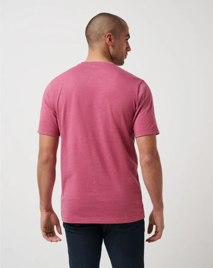 Men Tees TravisMathew TEXAS RANGERS SUNSET SLAM 20 TEE Heather Red