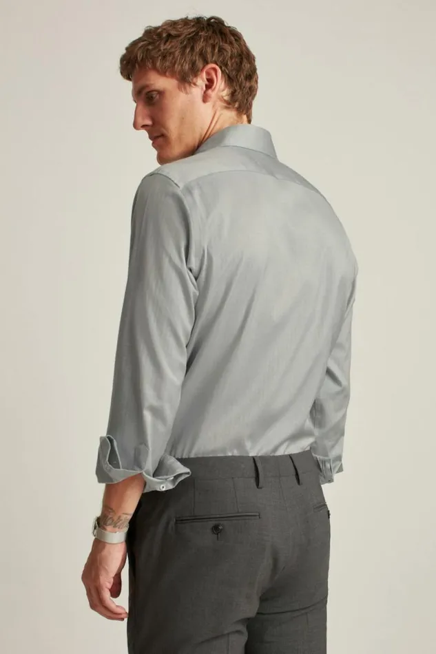 Men The Desk To Dinner Shirt Grey Herringbone Bonobos Business Casual Shirts