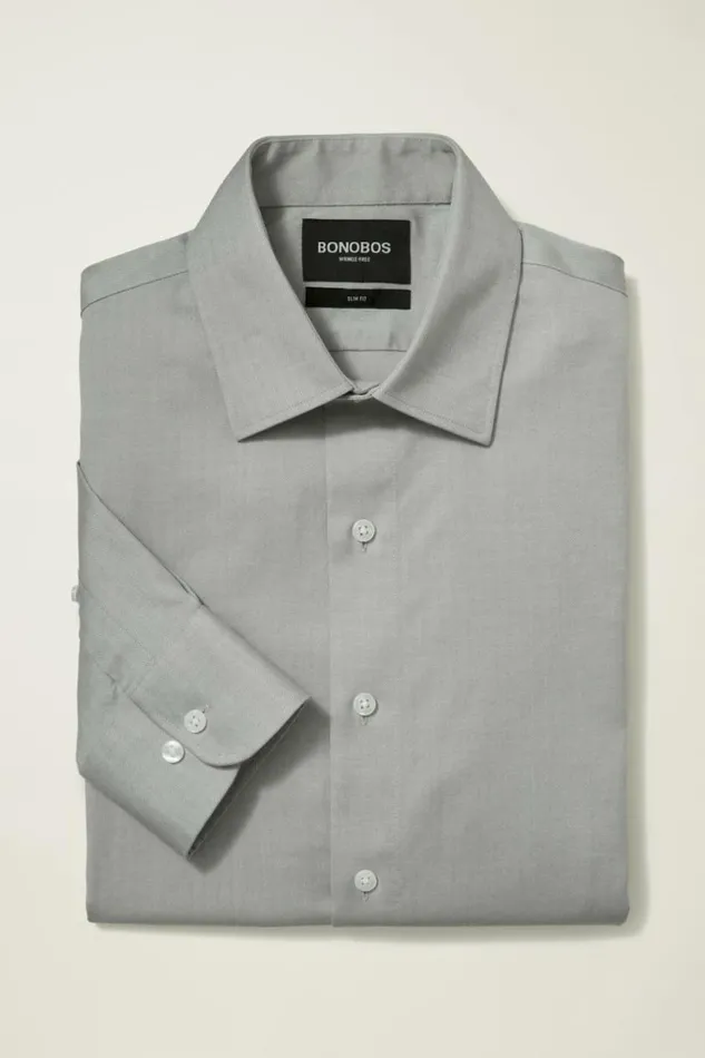 Men The Desk To Dinner Shirt Grey Herringbone Bonobos Business Casual Shirts