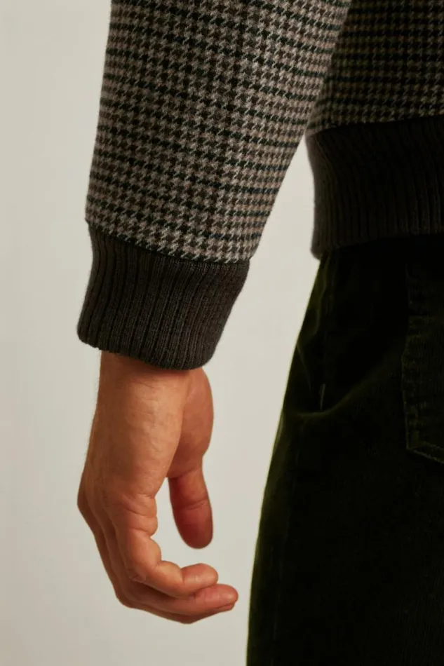 Men The Italian Wool Harrington Jacket Brown Club Check Bonobos Jackets and Coats