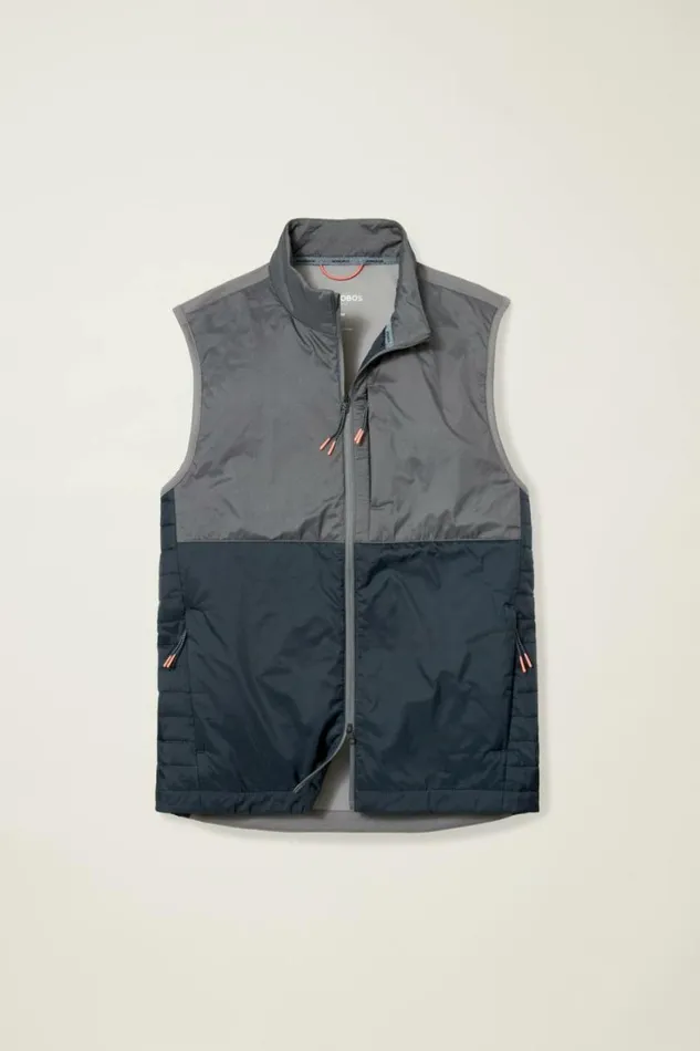 Men The Lightweight Hybrid Vest Lava Smoke Dark Grey And Twilight Blue Bonobos Vests