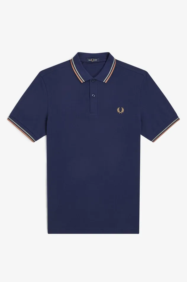 Men The ShirtM3600 French Navyseagrasslight Rust Fred Perry The Fred Perry Shirt