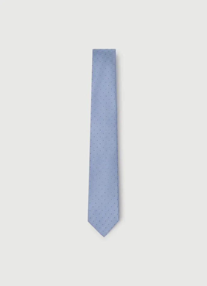 Men Ties and Pocket Squares Hackett London Polka Dot Silk Tie Blue
