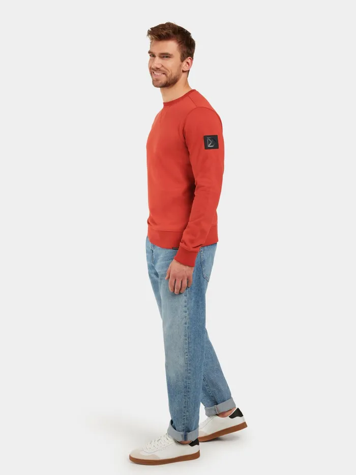 Men Tor Sweater Ochre Red Didriksons Hoodies and Sweatshirts