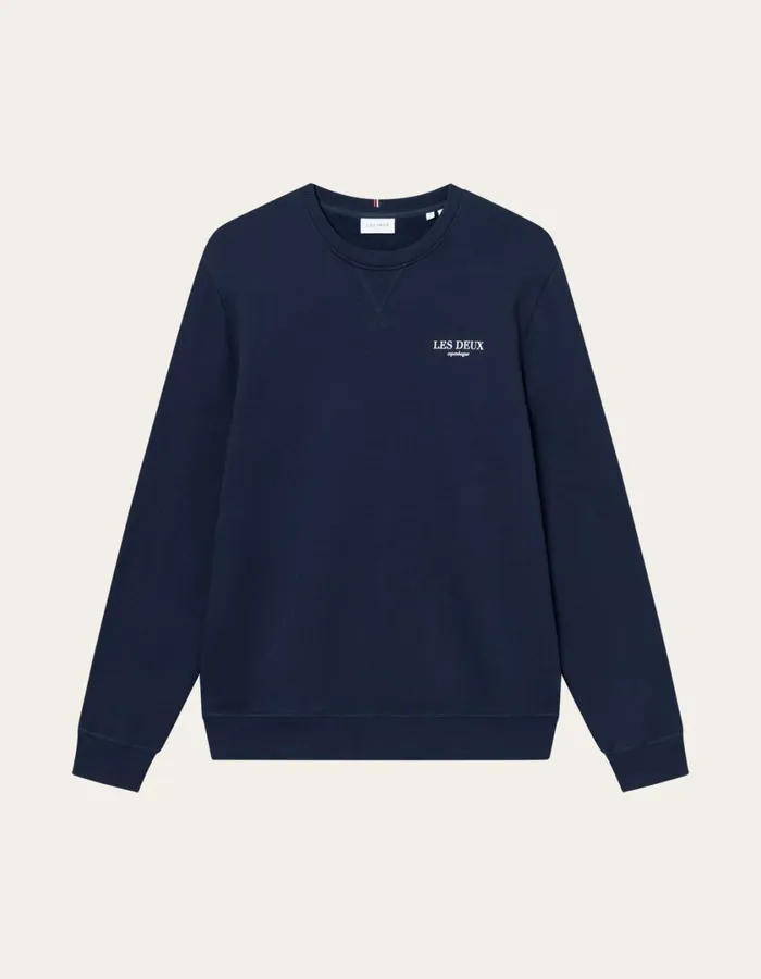 Men Toulon Sweatshirt 8211 Dark NavyWhite Les Deux HoodiesSweatshirts