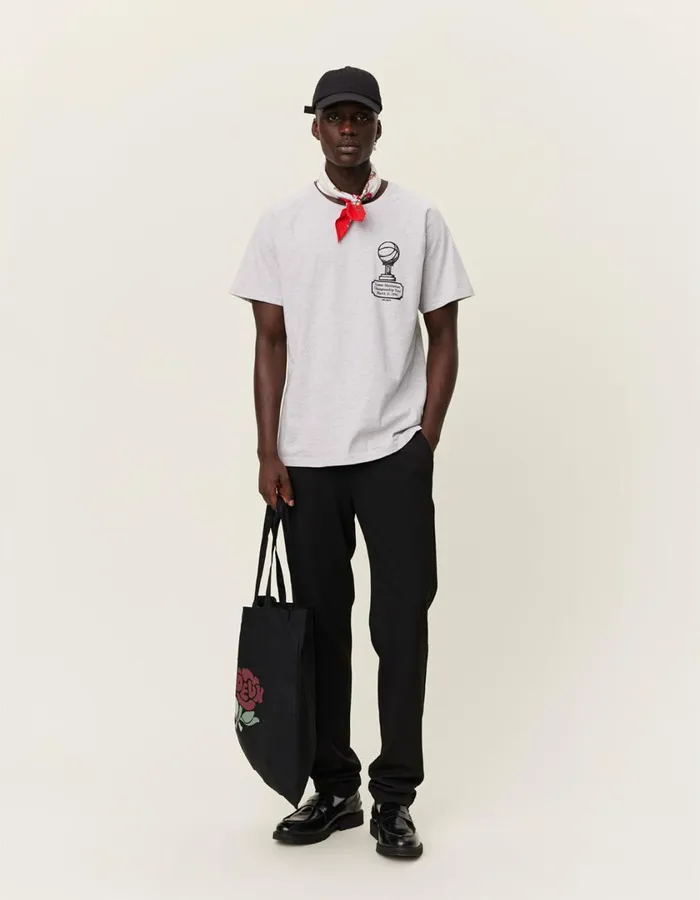 Men Tournament TShirt 8211 Snow MelangeBlack Les Deux Tshirts