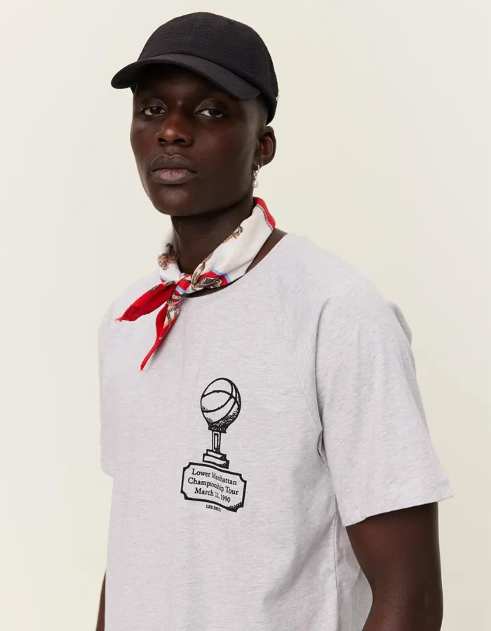 Men Tournament TShirt 8211 Snow MelangeBlack Les Deux Tshirts