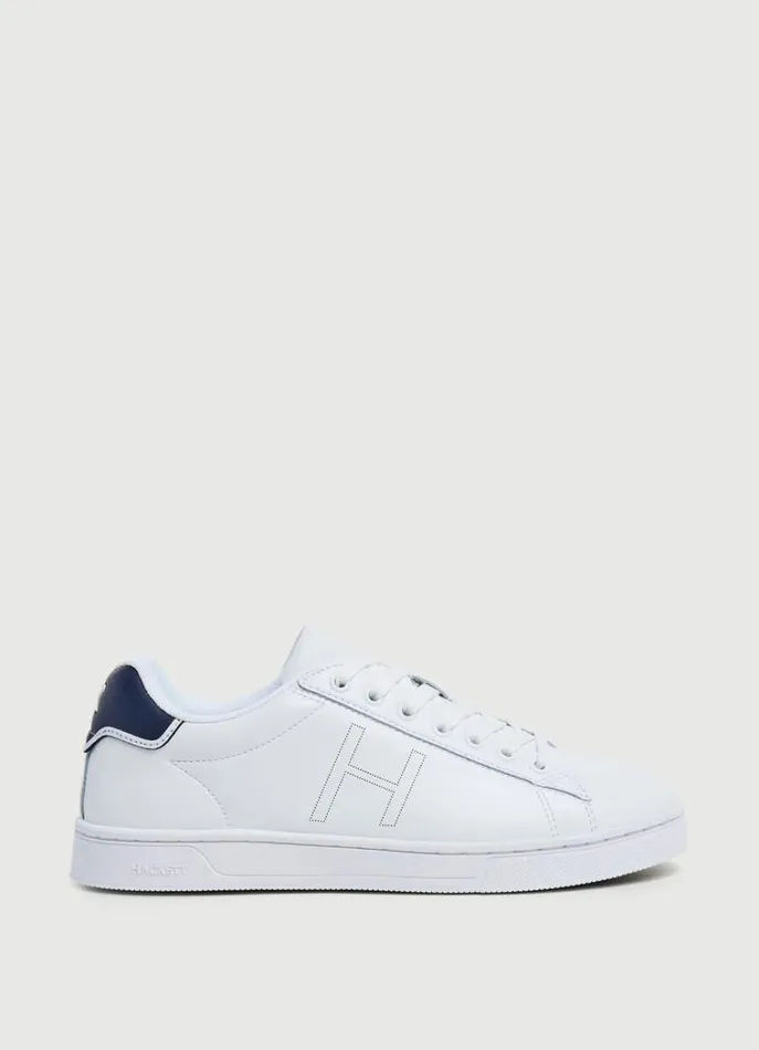 Men Trainers Hackett London TwoTone Leather Trainers White