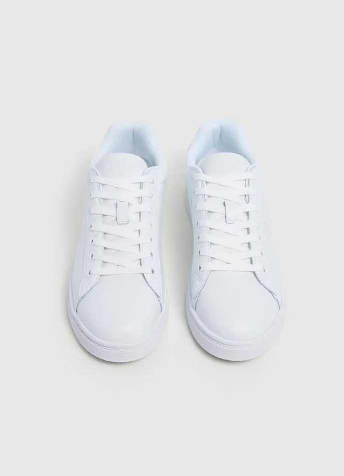 Men Trainers Hackett London TwoTone Leather Trainers White