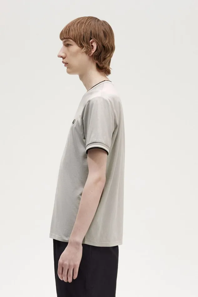 Men Twin Tipped TShirt Limestone Fred Perry TShirts