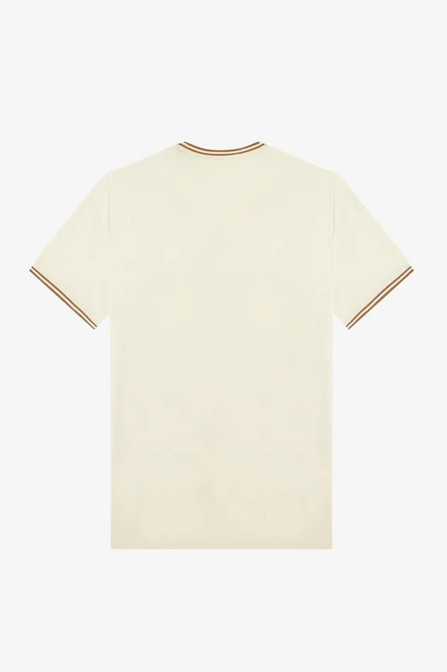 Men Twin Tipped TShirt Oatmeal Fred Perry TShirts