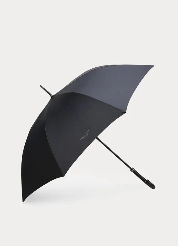 Men Umbrellas Hackett London Classic Umbrella With Wooden Handle Black Not Available