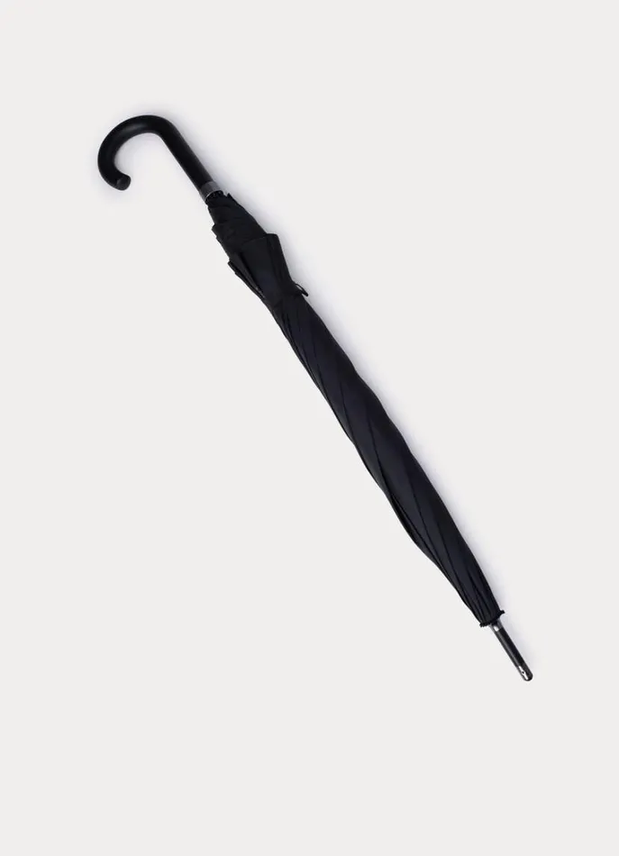 Men Umbrellas Hackett London Classic Umbrella With Wooden Handle Black Not Available