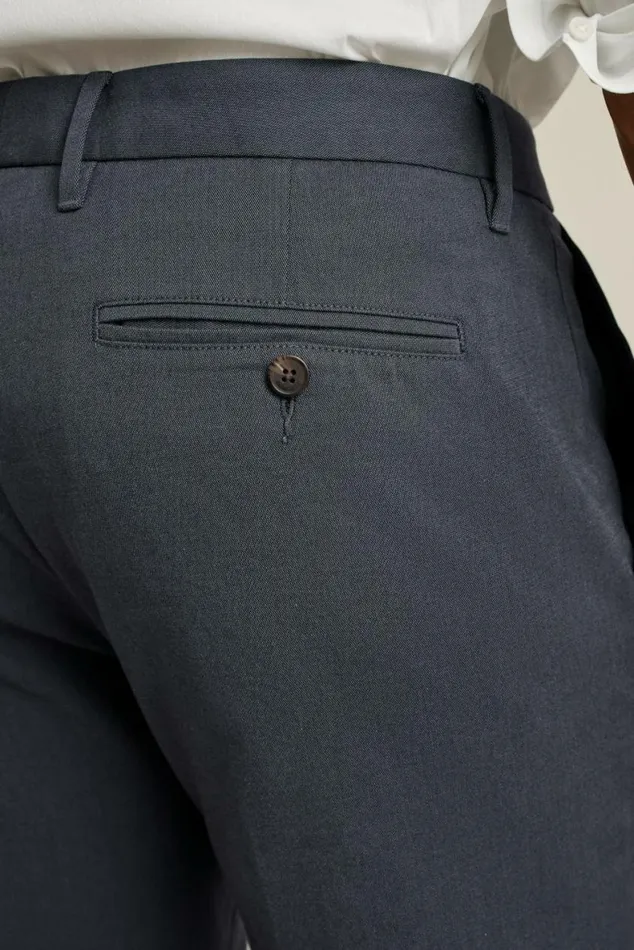 Men Weekday Warrior Dress Pants Monday Steel Blue Yarn Dye Bonobos Dress Pants