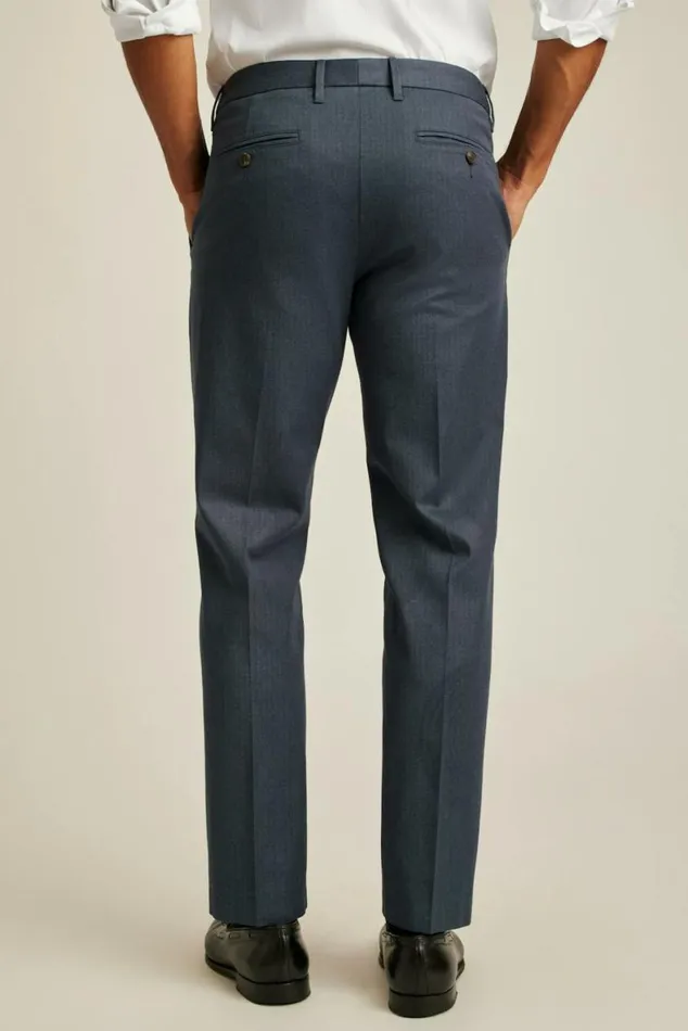 Men Weekday Warrior Dress Pants Monday Steel Blue Yarn Dye Bonobos Dress Pants