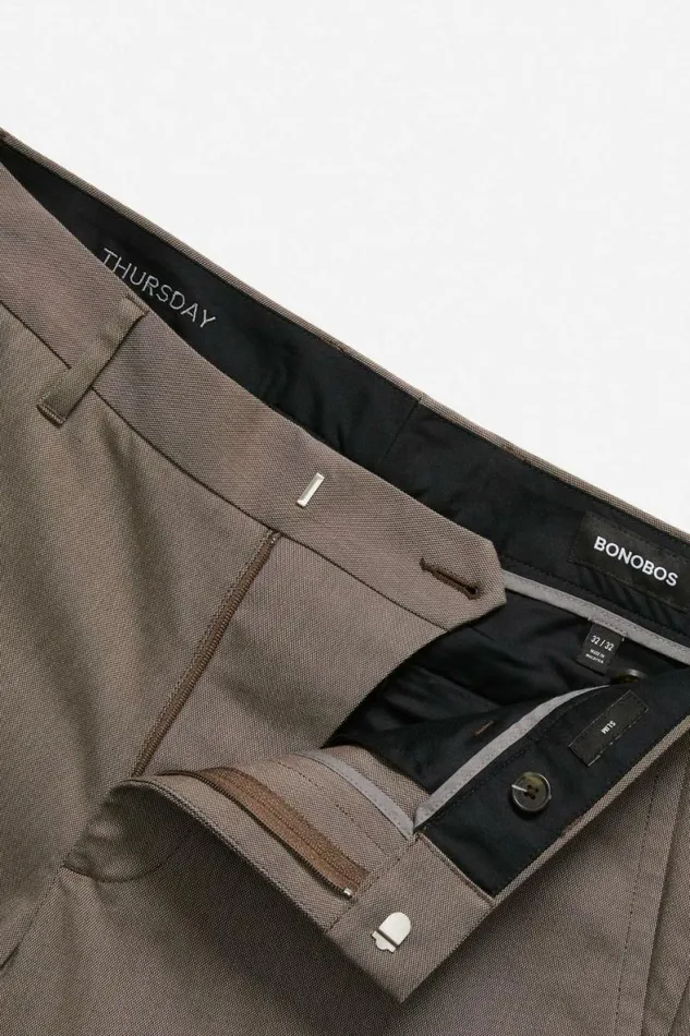 Men Weekday Warrior Dress Pants Thursday Brown Yarn Dye Bonobos Dress Pants